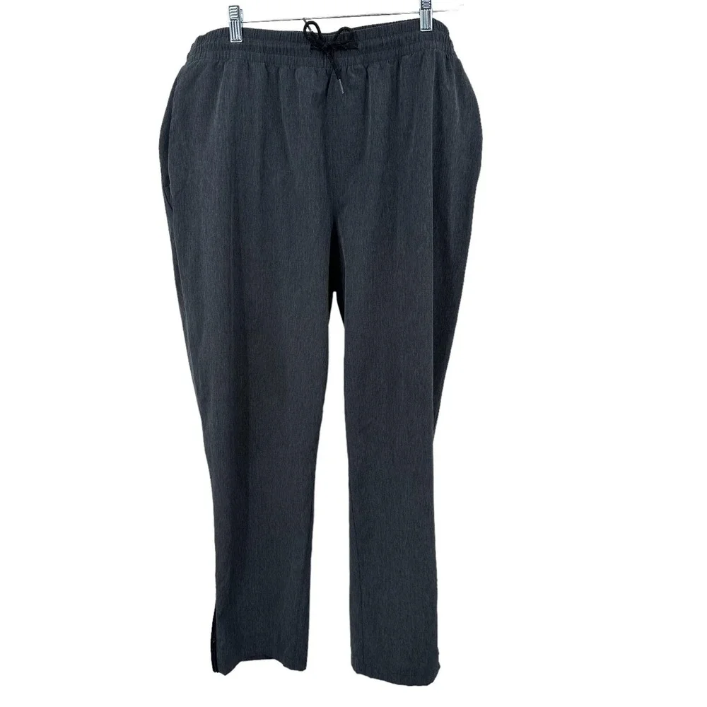 Old Navy Active Gray Heathered Joggers Ankle Zip Athletic Pants Stretch Mens XXL
